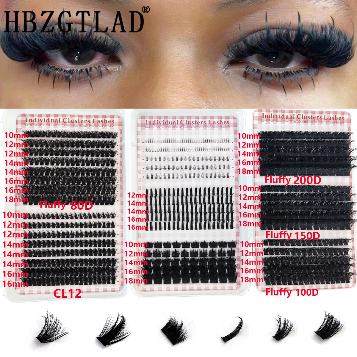 HBZGTLAD 200D-60D Kępki rzęs z – Eyelash Extension Single Lash recenzja i cena